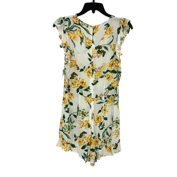Steve Madden Yellow Floral V Neck Flutter Sleeve Romper Size XS NWOT - Picture 7 of 7